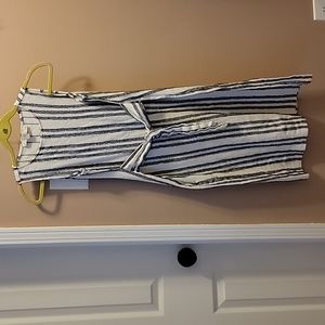 Loft Petite Navy Stripe Shift Dress